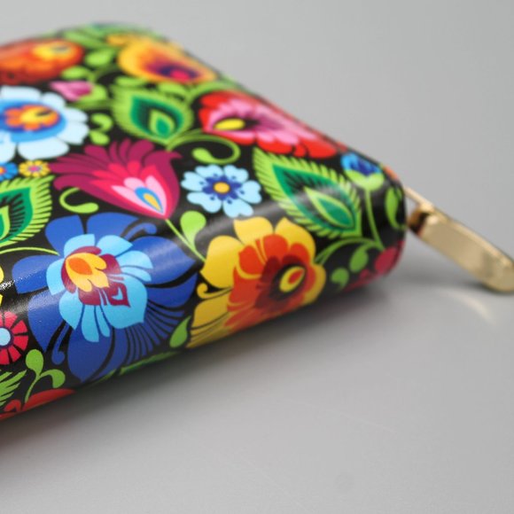 Wallet clutch folk folklore design flowers new - Picture 7 of 11